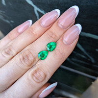3.74 Ct.Tw.Total Carat Weight Emerald Pair from Afghanistan Life Style