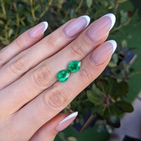 3.74 Ct.Tw.Total Carat Weight Emerald Pair from Afghanistan Life Style