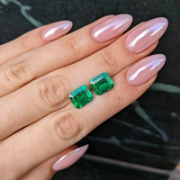 5.90 Ct.Tw.Total Carat Weight Emerald Pair from Colombia - Muzo Life Style