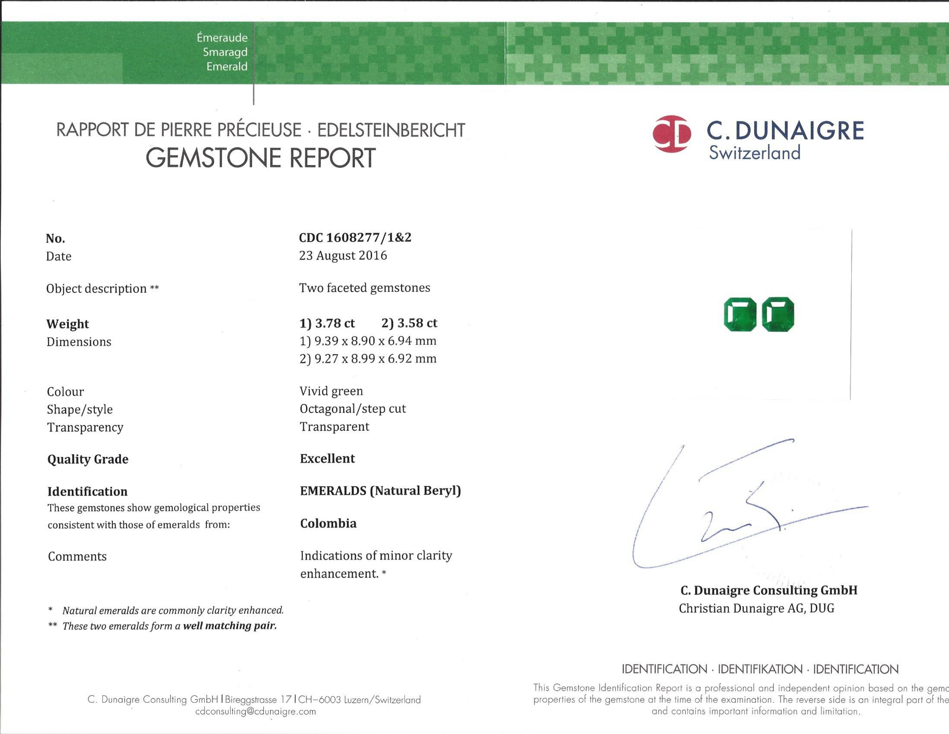 7.36 Ct.Tw. Emerald Pair from Colombia
