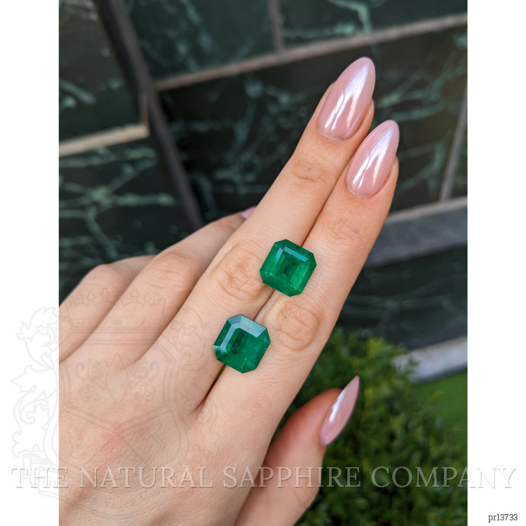 14.03 Ct.Tw. Emerald Pair from Colombia - Muzo