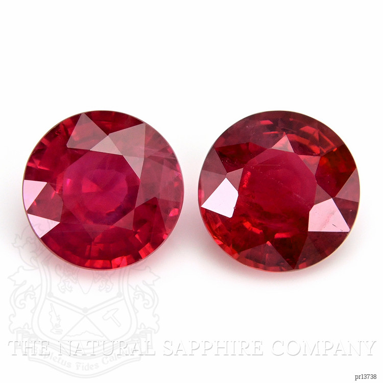1.86 Ct.Tw. Pinkish Red Ruby Pair from Mozambique