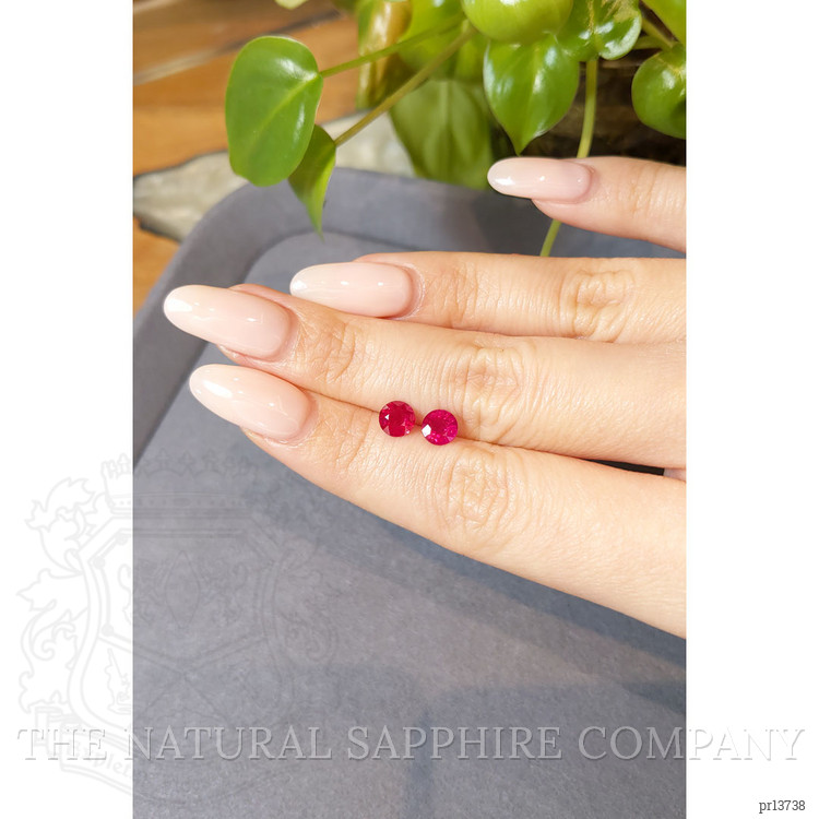 1.86 Ct.Tw. Pinkish Red Ruby Pair from Mozambique
