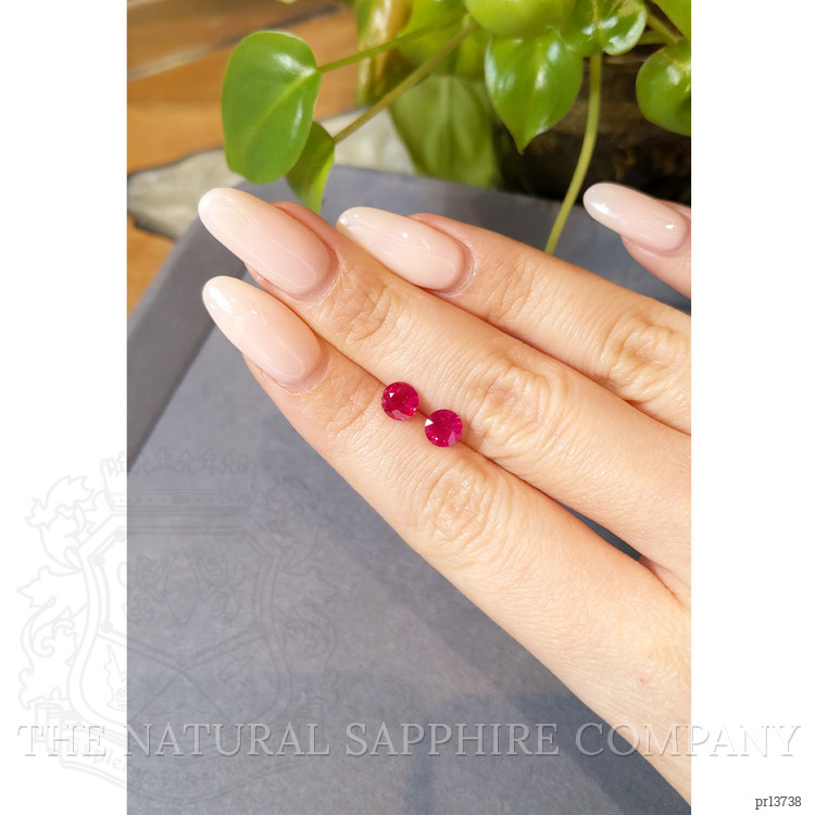 1.86 Ct.Tw. Pinkish Red Ruby Pair from Mozambique