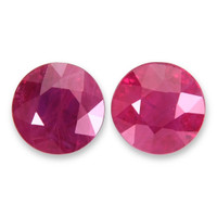 2.49 Ct.Tw.Total Carat Weight Purplish Red Ruby Pair from Mozambique Video