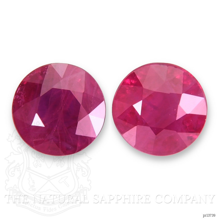 2.49 Ct.Tw. Purplish Red Ruby Pair from Mozambique