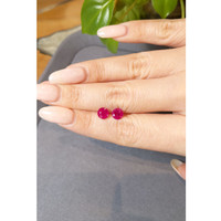 2.49 Ct.Tw.Total Carat Weight Purplish Red Ruby Pair from Mozambique Life Style