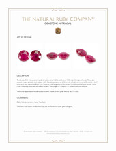 2.95 Ct.Tw.Total Carat Weight Pinkish Red Ruby Pair from Mozambique Appraisal