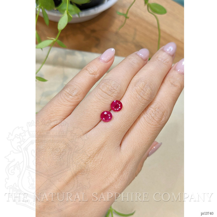 2.95 Ct.Tw. Pinkish Red Ruby Pair from Mozambique