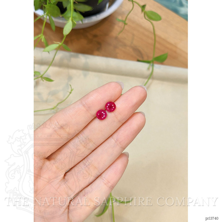 2.95 Ct.Tw. Pinkish Red Ruby Pair from Mozambique