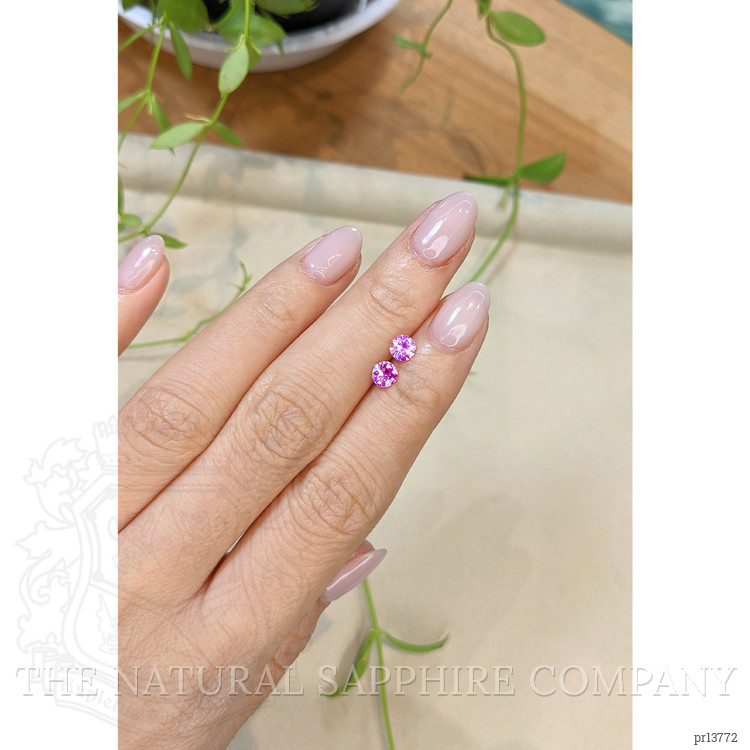 0.95 Ct.Tw. Purplish Pink Sapphire Pair from Ceylon (Sri Lanka)
