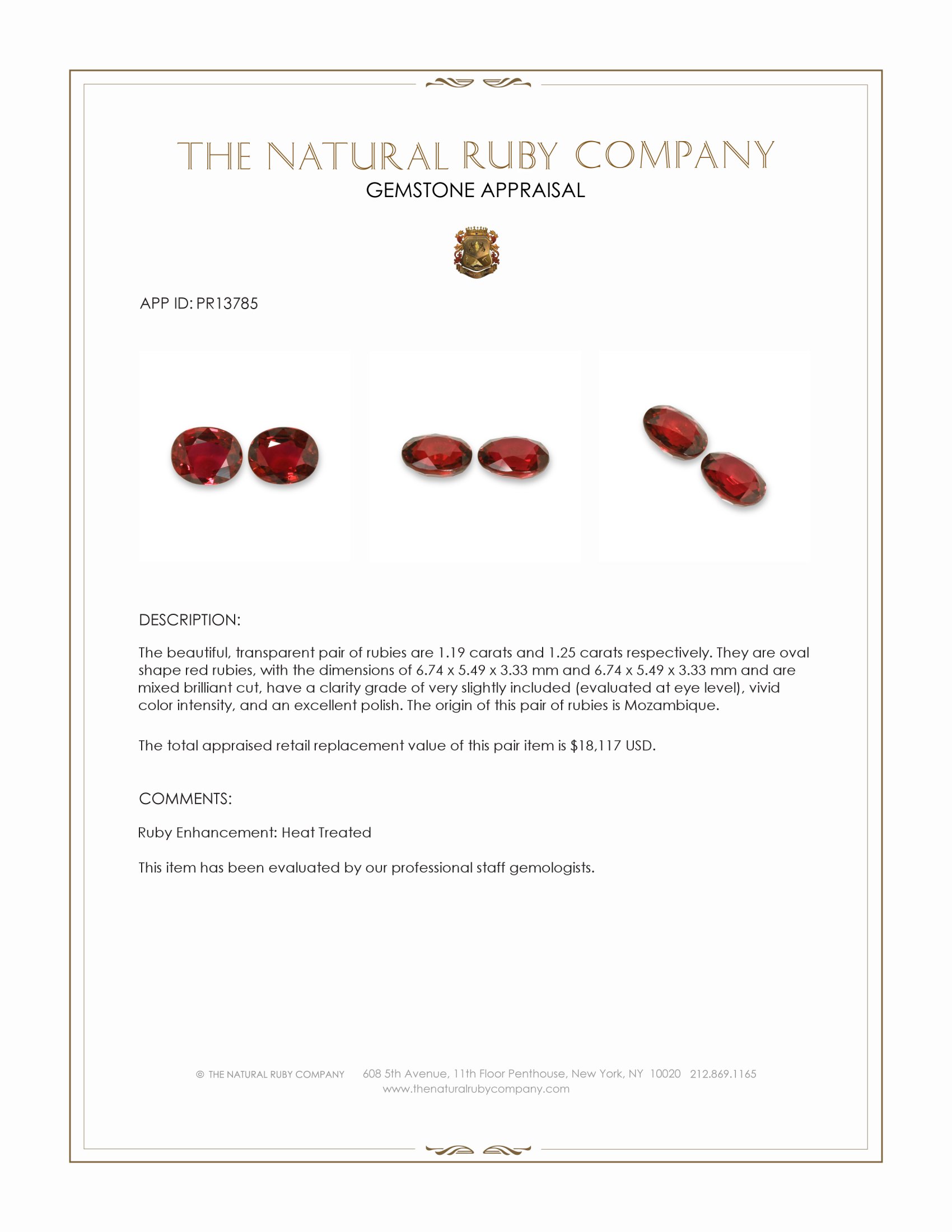 2.44 Ct.Tw. Ruby Pair from Mozambique