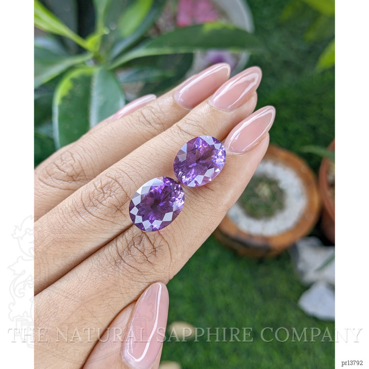 13.13 Ct.Tw. Purple Amethyst Pair from Ceylon (Sri Lanka)