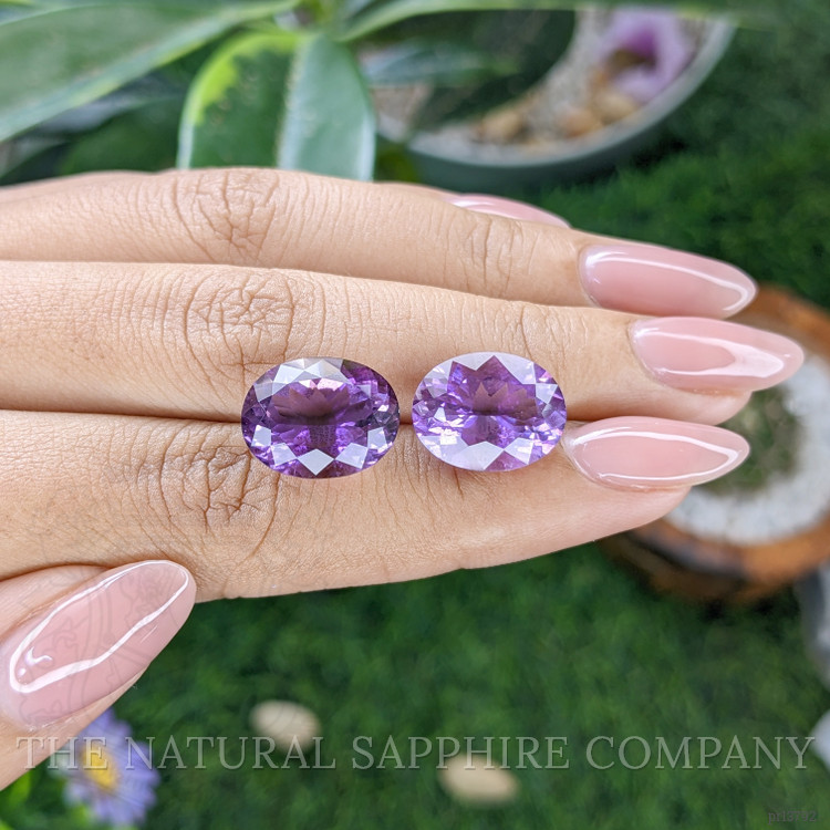 13.13 Ct.Tw. Purple Amethyst Pair from Ceylon (Sri Lanka)