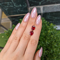 4.76&nbsp;Ct.Tw.Total Carat Weight Ruby Pair from Mozambique Life Style