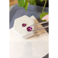 3.36&nbsp;Ct.Tw.Total Carat Weight Purplish Pink Rhodolite Garnet Pair from Tanzania Life Style