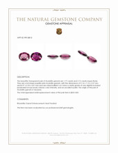 3.92 Ct.Tw.Total Carat Weight Purplish Pink Rhodolite Garnet Pair from Tanzania Appraisal