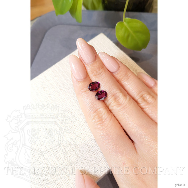 3.56 Ct.Tw. Pinkish Purple Rhodolite Garnet Pair from Tanzania
