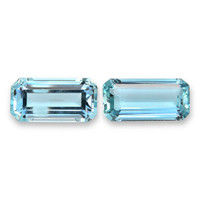 2.48 Ct.Tw.Total Carat Weight Blue Aquamarine Pair from Brazil Video