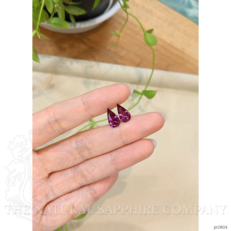4.01 Ct.Tw. Pinkish Purple Rhodolite Garnet Pair from Tanzania