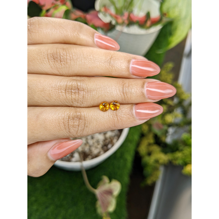 0.99 Ct.Tw. Madeira Citrine Pair from Brazil