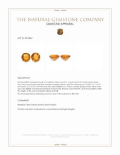 0.84&nbsp;Ct.Tw.Total Carat Weight Yellowish Orange Madeira Citrine Pair from Brazil Appraisal