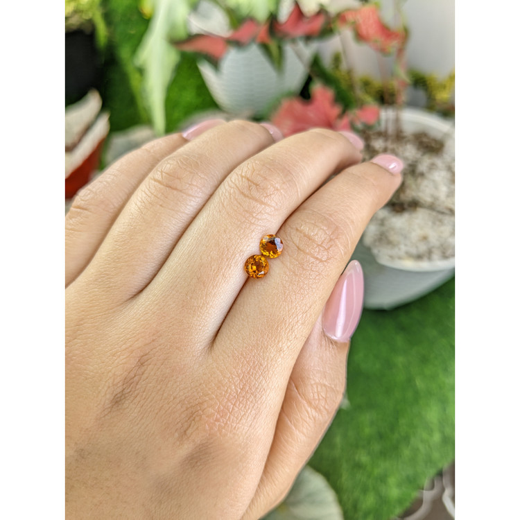 0.92 Ct.Tw. Madeira Citrine Pair from Brazil