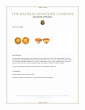 0.97 Ct.Tw.Total Carat Weight Madeira (Reddish Orange) Citrine Pair from Brazil Appraisal