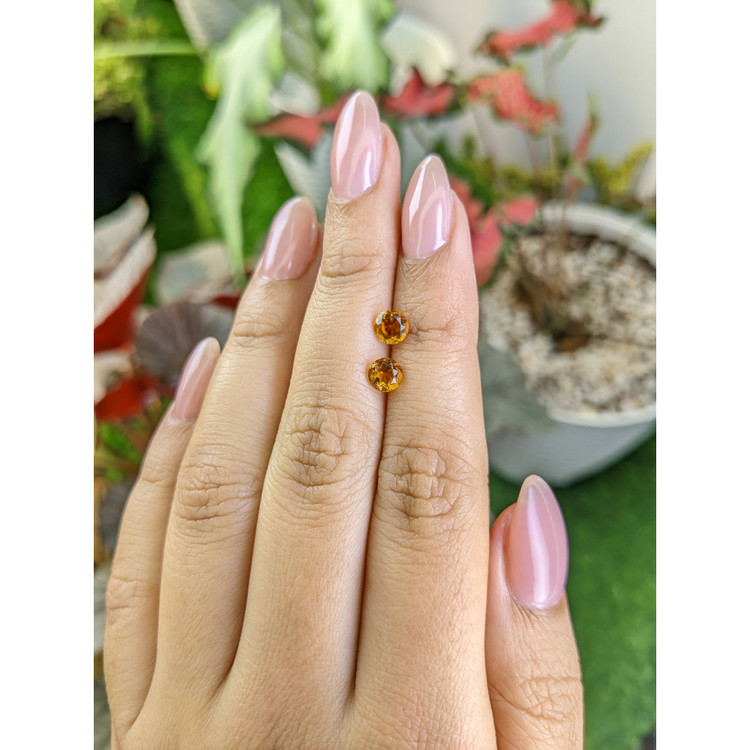 0.97 Ct.Tw. Madeira Citrine Pair from Brazil