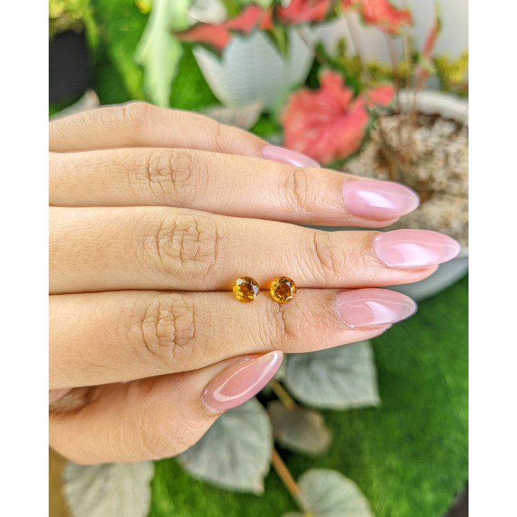 0.97 Ct.Tw. Madeira Citrine Pair from Brazil