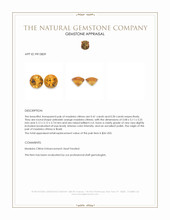 0.91 Ct.Tw.Total Carat Weight Yellowish Orange Madeira Citrine Pair from Brazil Appraisal