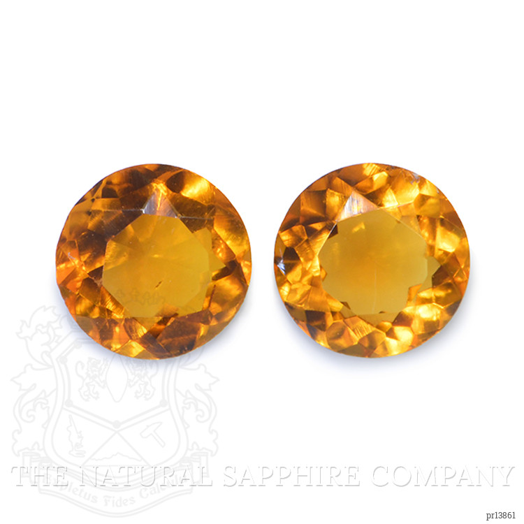 0.76 Ct.Tw. Yellowish Orange Madeira Citrine Pair from Brazil