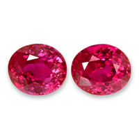 5.94&nbsp;Ct.Tw.Total Carat Weight Pinkish Red Ruby Pair from Burma (Myanmar) Video