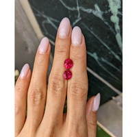 5.94&nbsp;Ct.Tw.Total Carat Weight Pinkish Red Ruby Pair from Burma (Myanmar) Life Style