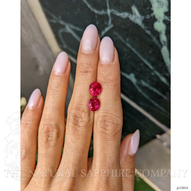 5.94 Ct.Tw. Pinkish Red Ruby Pair from Burma (Myanmar)