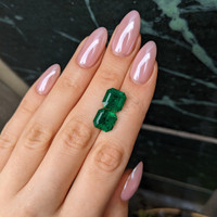 9.33&nbsp;Ct.Tw.Total Carat Weight Emerald Pair from Zambia Life Style