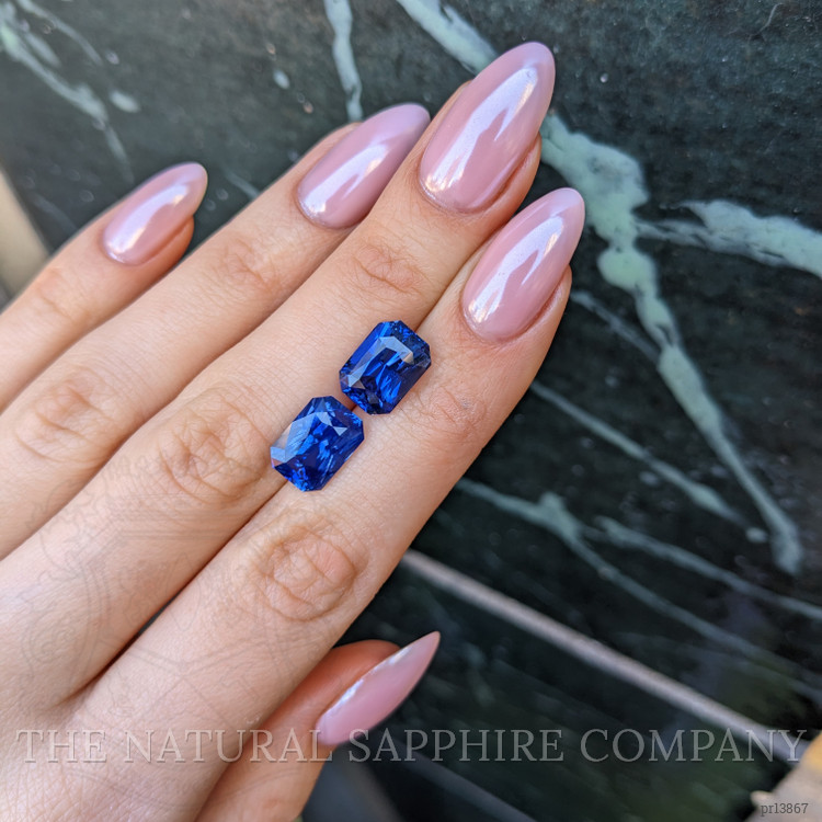 12.39 Ct.Tw. Blue Sapphire Pair from Ceylon (Sri Lanka)