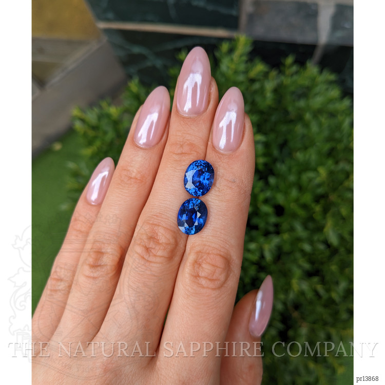 13.16 Ct.Tw. Blue Sapphire Pair from Ceylon (Sri Lanka)