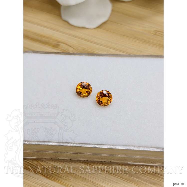 0.90 Ct.Tw. Yellowish Orange Madeira Citrine Pair from Brazil