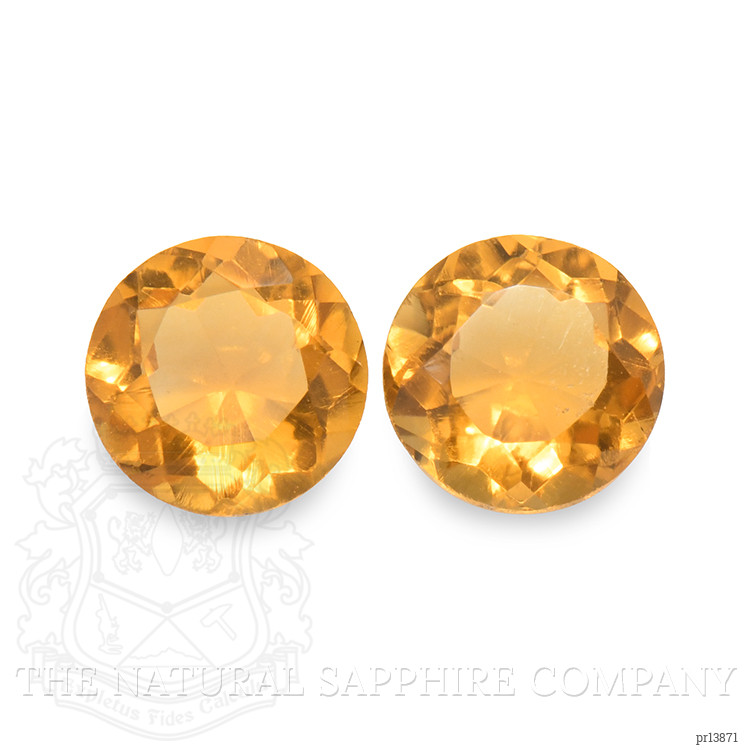 0.86 Ct.Tw. Yellowish Orange Madeira Citrine Pair from Brazil