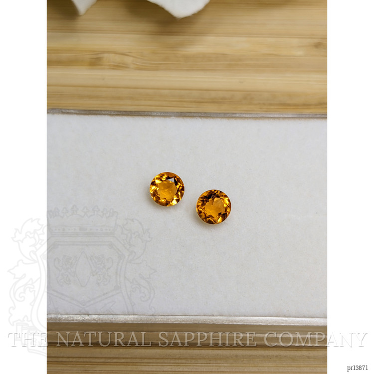 0.86 Ct.Tw. Yellowish Orange Madeira Citrine Pair from Brazil