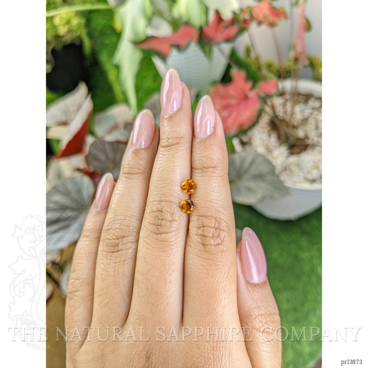 0.90 Ct.Tw. Yellowish Orange Madeira Citrine Pair from Brazil