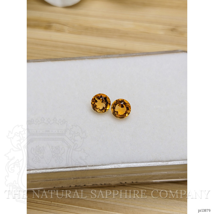 0.97 Ct.Tw. Orangish Yellow Madeira Citrine Pair from Brazil