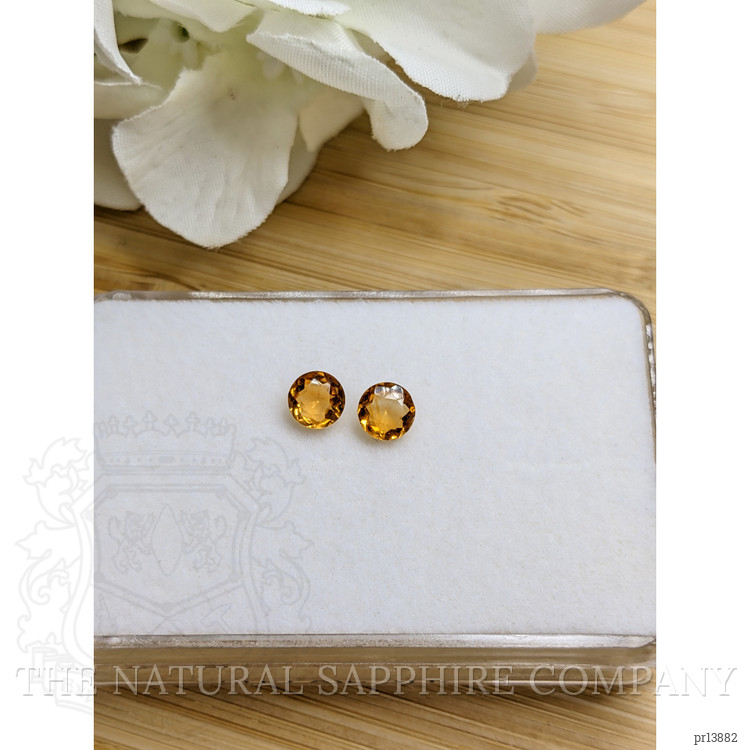 0.81 Ct.Tw. Orangish Yellow Madeira Citrine Pair from Brazil