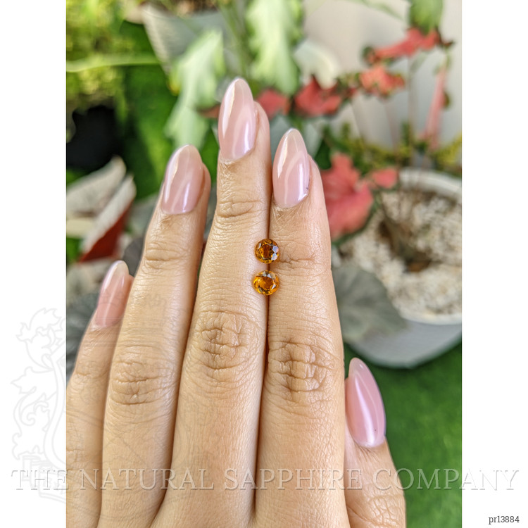 0.88 Ct.Tw. Yellowish Orange Madeira Citrine Pair from Brazil