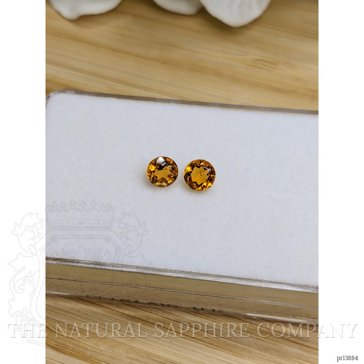 0.88 Ct.Tw. Yellowish Orange Madeira Citrine Pair from Brazil
