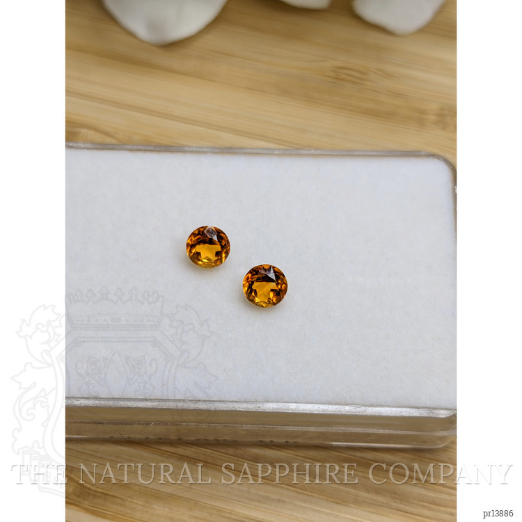 0.96 Ct.Tw. Yellowish Orange Madeira Citrine Pair from Brazil