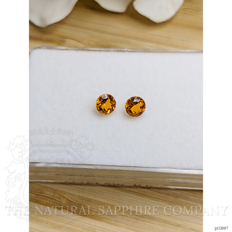 0.91 Ct.Tw. Yellowish Orange Madeira Citrine Pair from Brazil