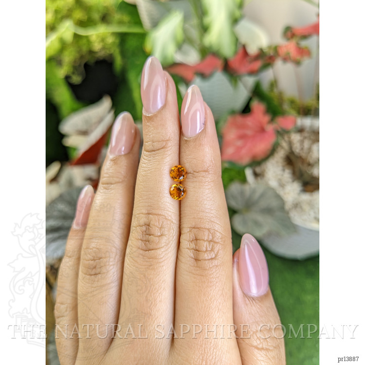 0.91 Ct.Tw. Yellowish Orange Madeira Citrine Pair from Brazil
