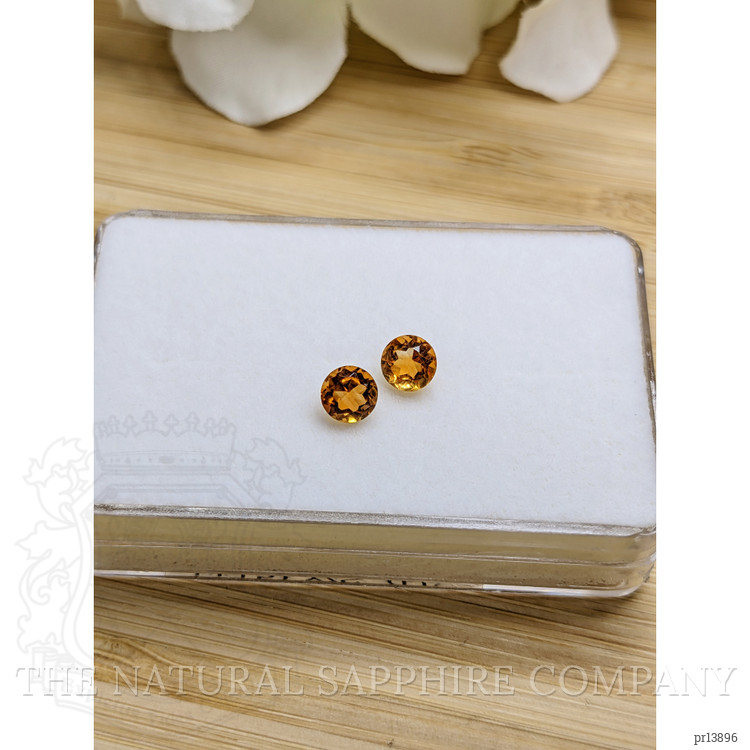 0.94 Ct.Tw. Yellowish Orange Madeira Citrine Pair from Brazil